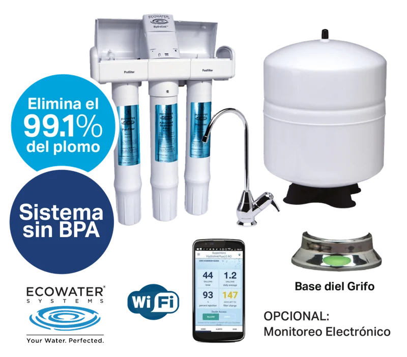 Equipos de ósmosis inversa EcoWater con monitoreo Wi-Fi